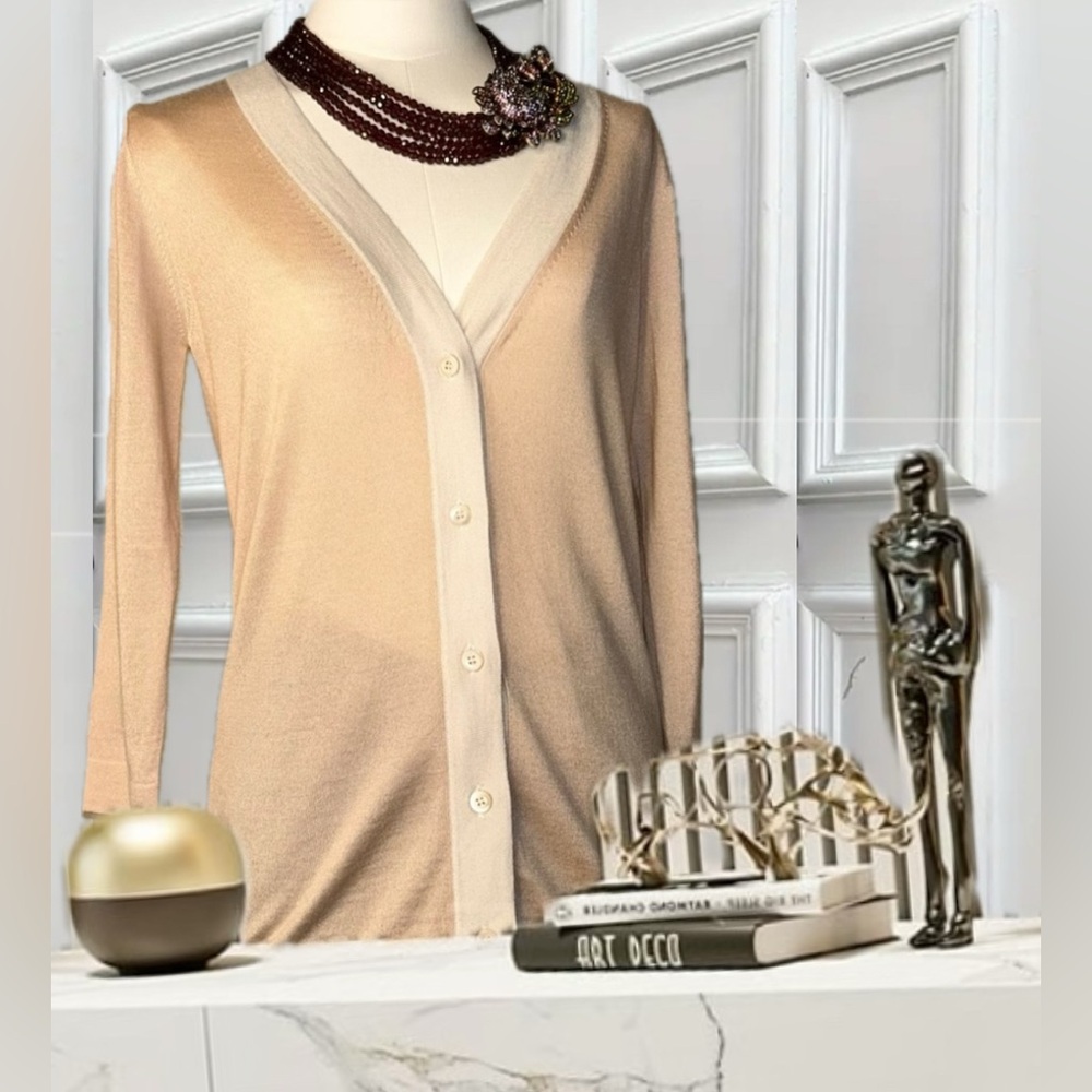 PRADA Made in Italy Blush Pink Cashmere | Silk Knit Sweater Cardigan Sz 40 US 6 - Picture 10 of 10